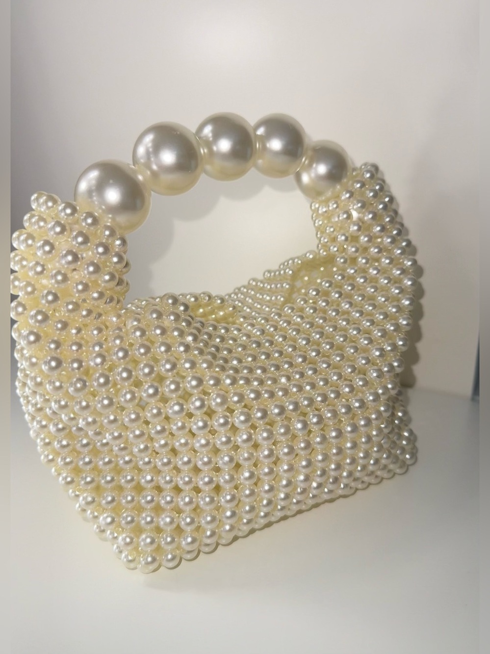 Pearl Beaded Bag in Ivory
